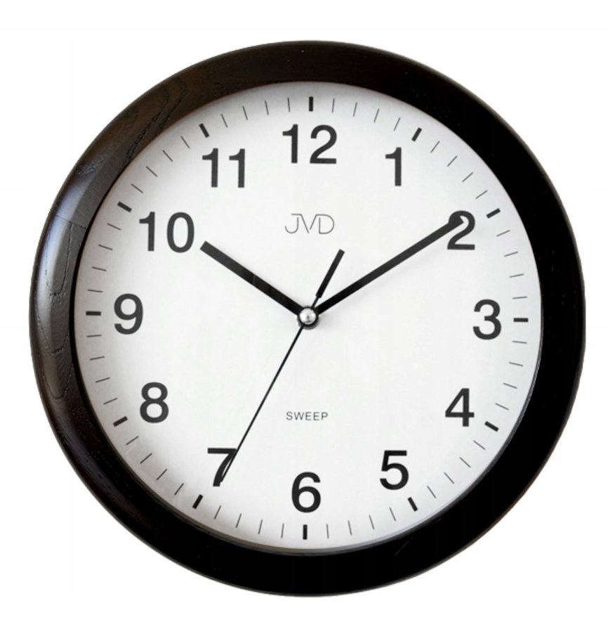 Hnědé Dřevěné Rádiově Ovládané Tiché Nástěnné Hodiny Jvd NS19020.3 27 cm