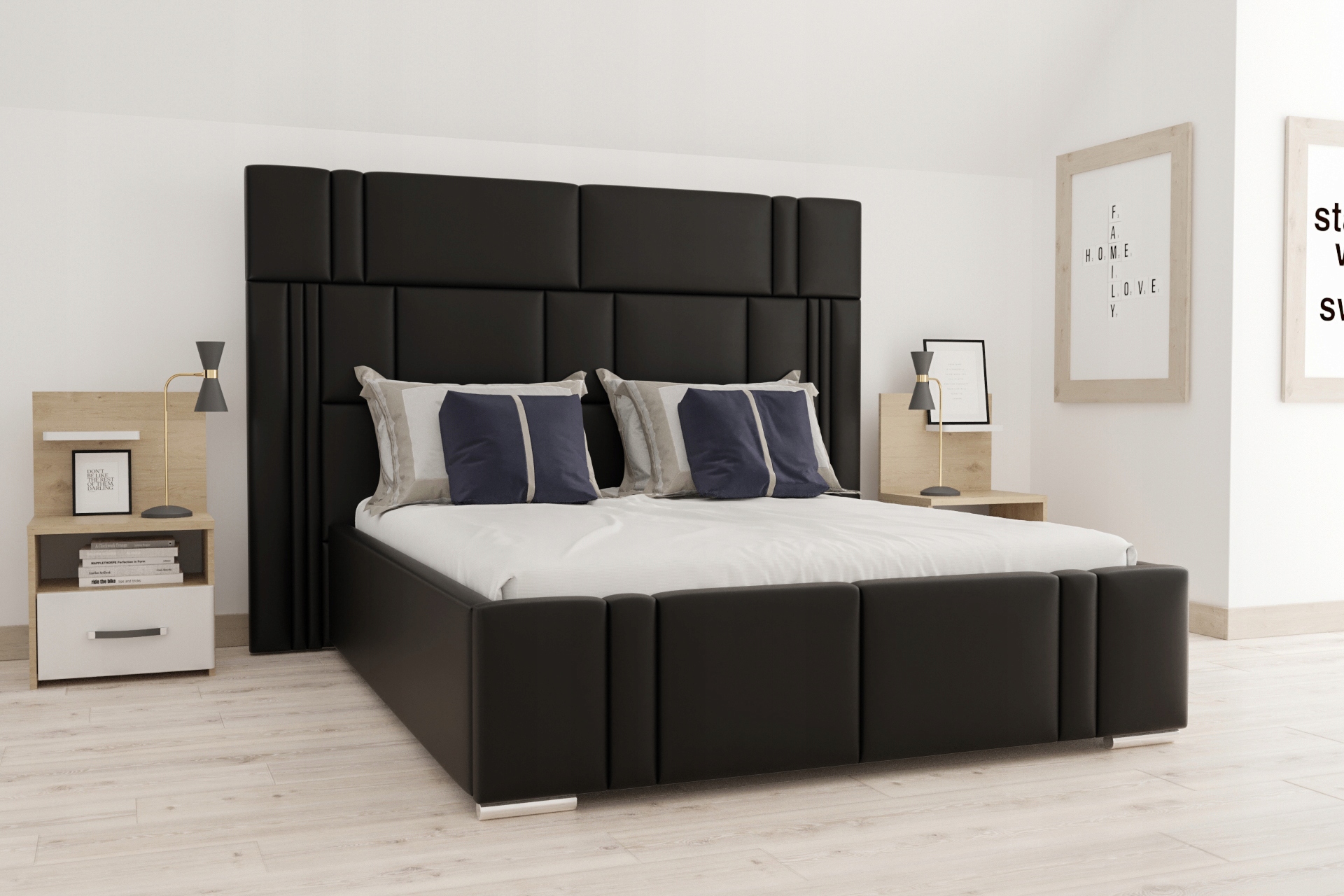 Čalouněná postel Tower 140x220 rošt kontejner moderní Komfort Cz