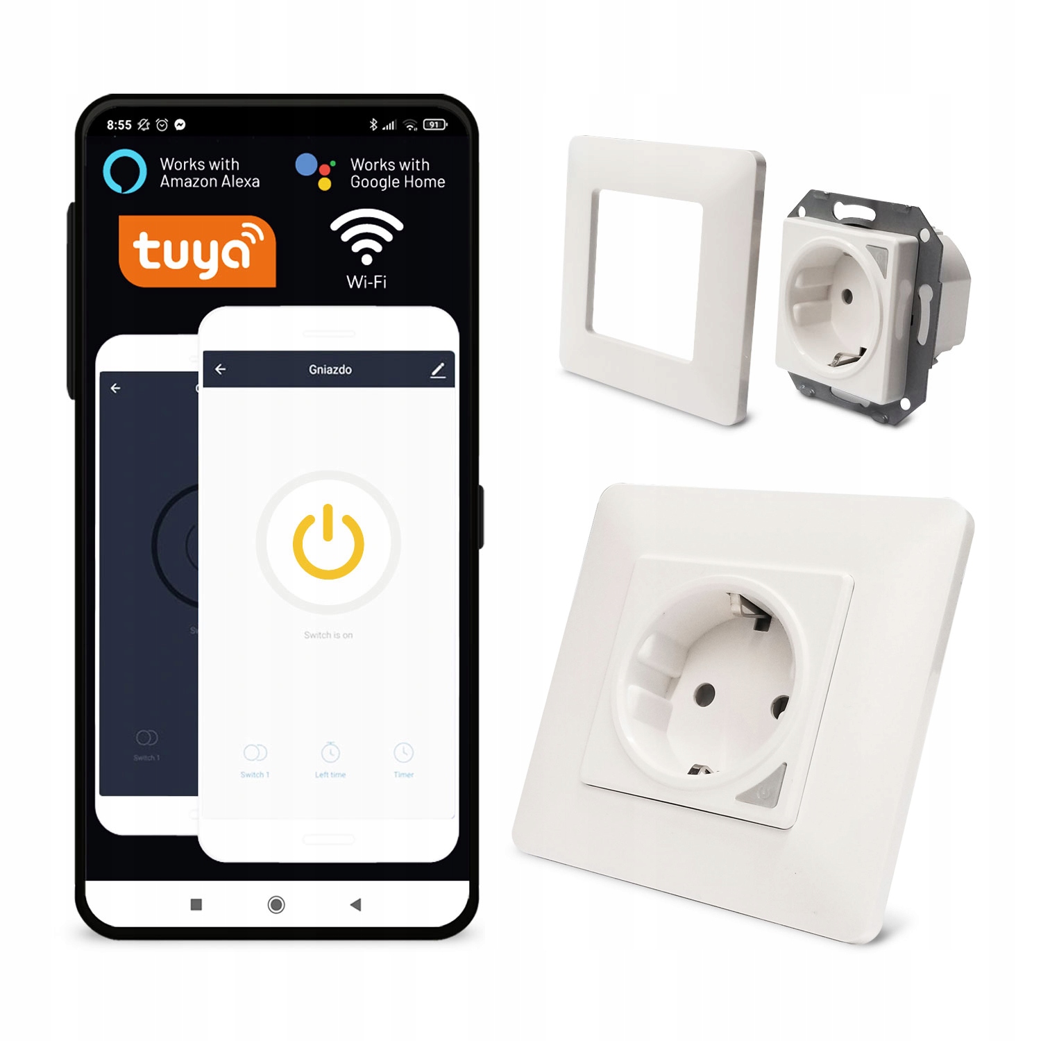 

Gniazdko Podtynkowe Wifi Smart Sterowane Telefonem