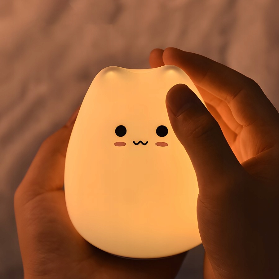 LAMPKA NOCNA DLA DZIECI KOTEK LED KOLOROWA SILIKON Kod producenta 5904094221028