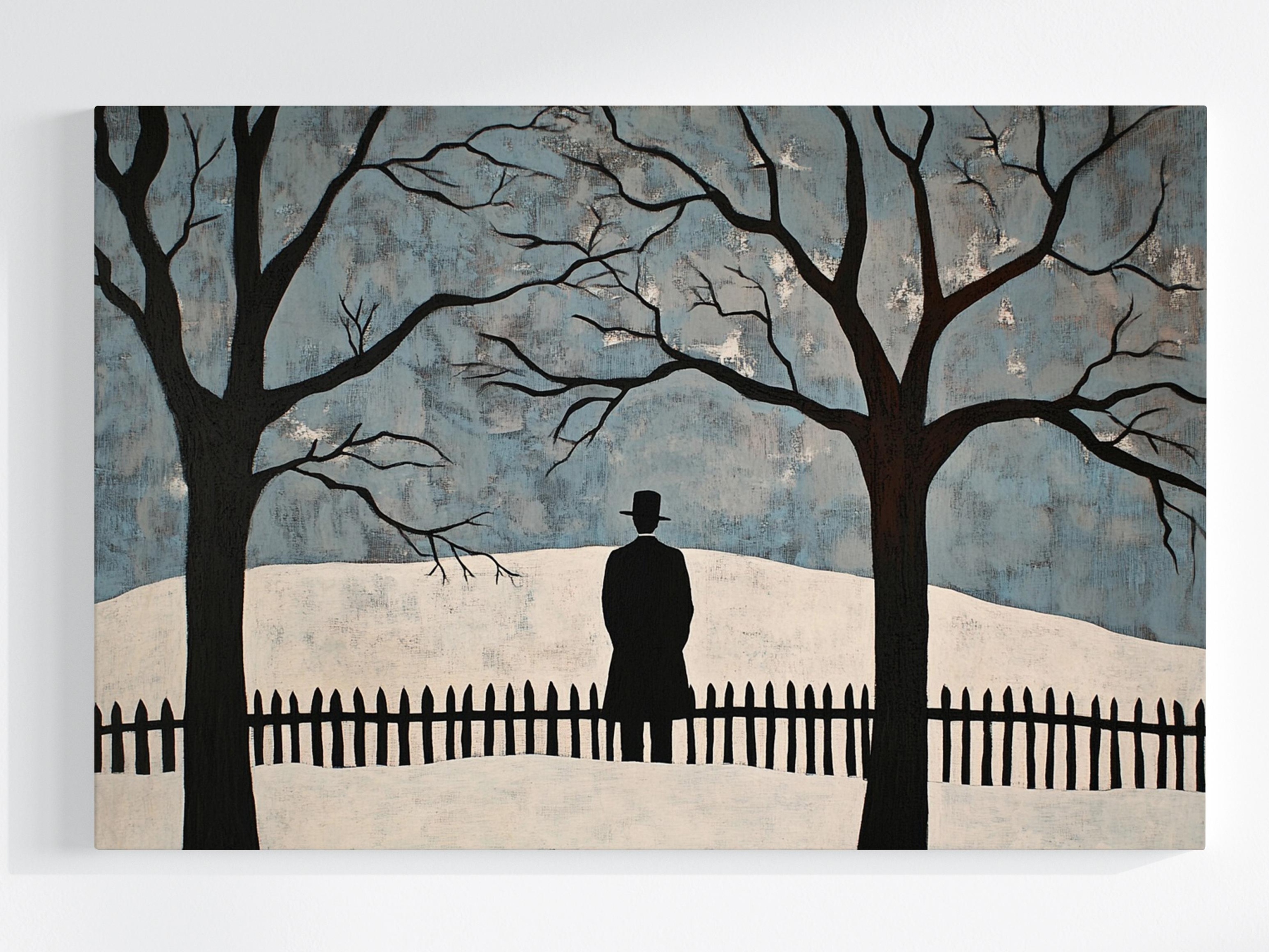 Obraz Na Plátně Canvas Zima Sníh Mráz Stromy Muž Melancholie 120x80