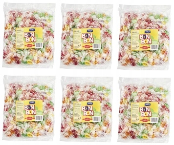 6x 1kg Bałtyk Bon bon Karmelki o smaku owocowym Karton