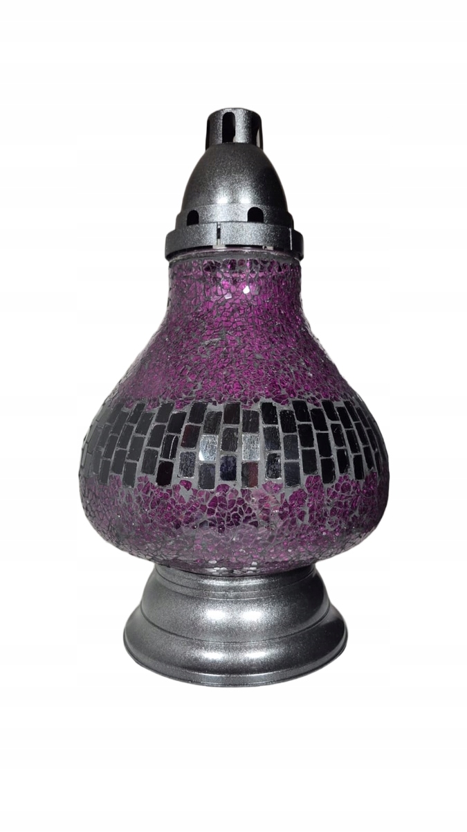 Hřbitovní Svíčka Vitráž Lampion Karafa Fialová