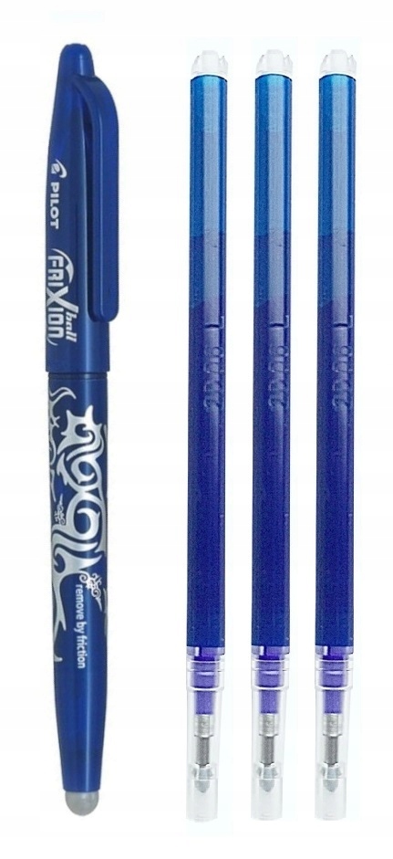 DŁUGOPIS PILOT FRIXION + 3 WKŁADY niebieskie