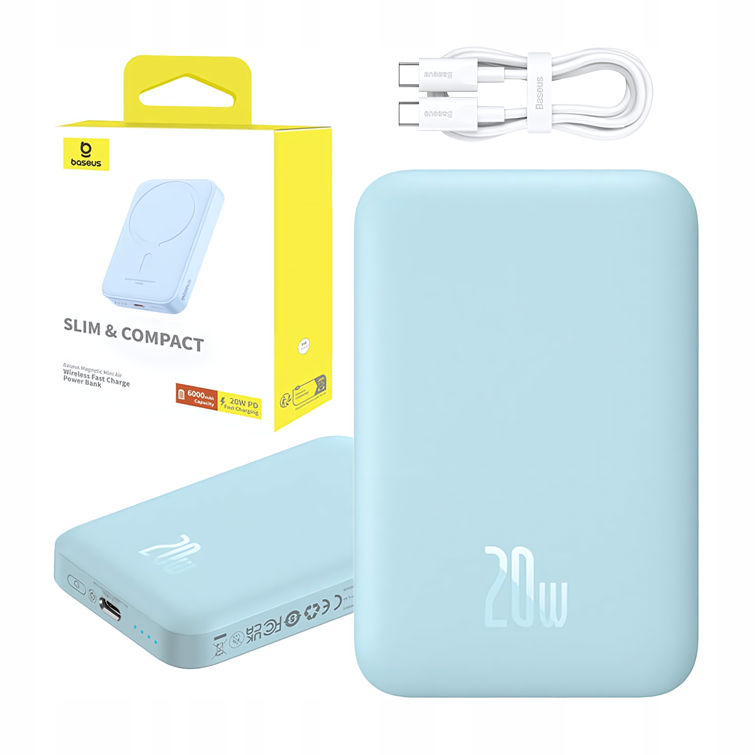 Baseus Rychlá magnetická powerbanka Mini 6000 mAh 20 W MagSafe Bezdrátová