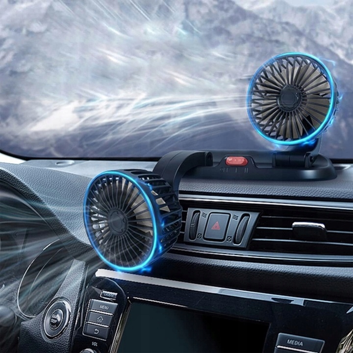 WIATRAK SAMOCHODOWY WENTYLATOR 360° USB Waga produktu z opakowaniem jednostkowym 1 kg