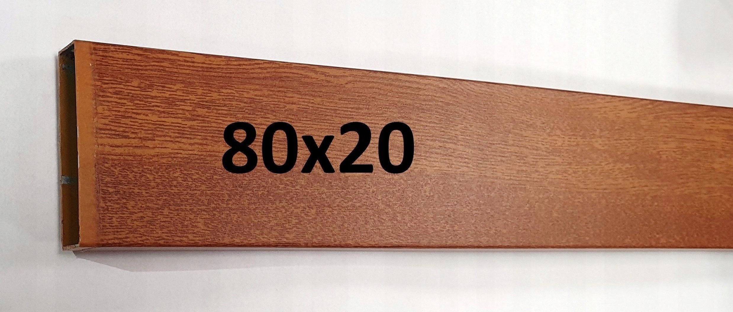 profil 80X20 alum drewnopodobny złoty dąb, 1 mb dostępny od ręki Szerokość 80 mm