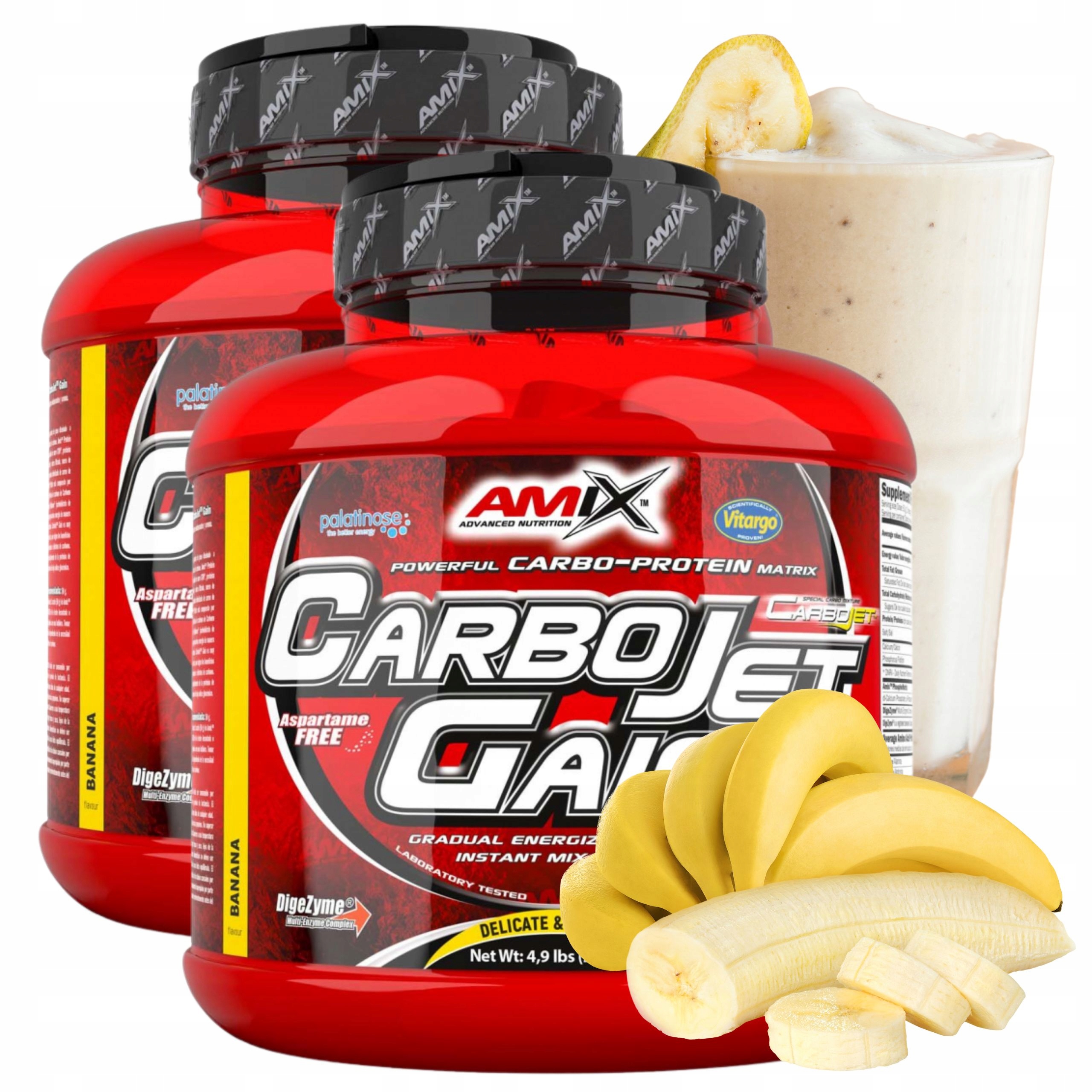 Protein na směsné sacharidy Wpi Cfm Vitargo Gainer Banán