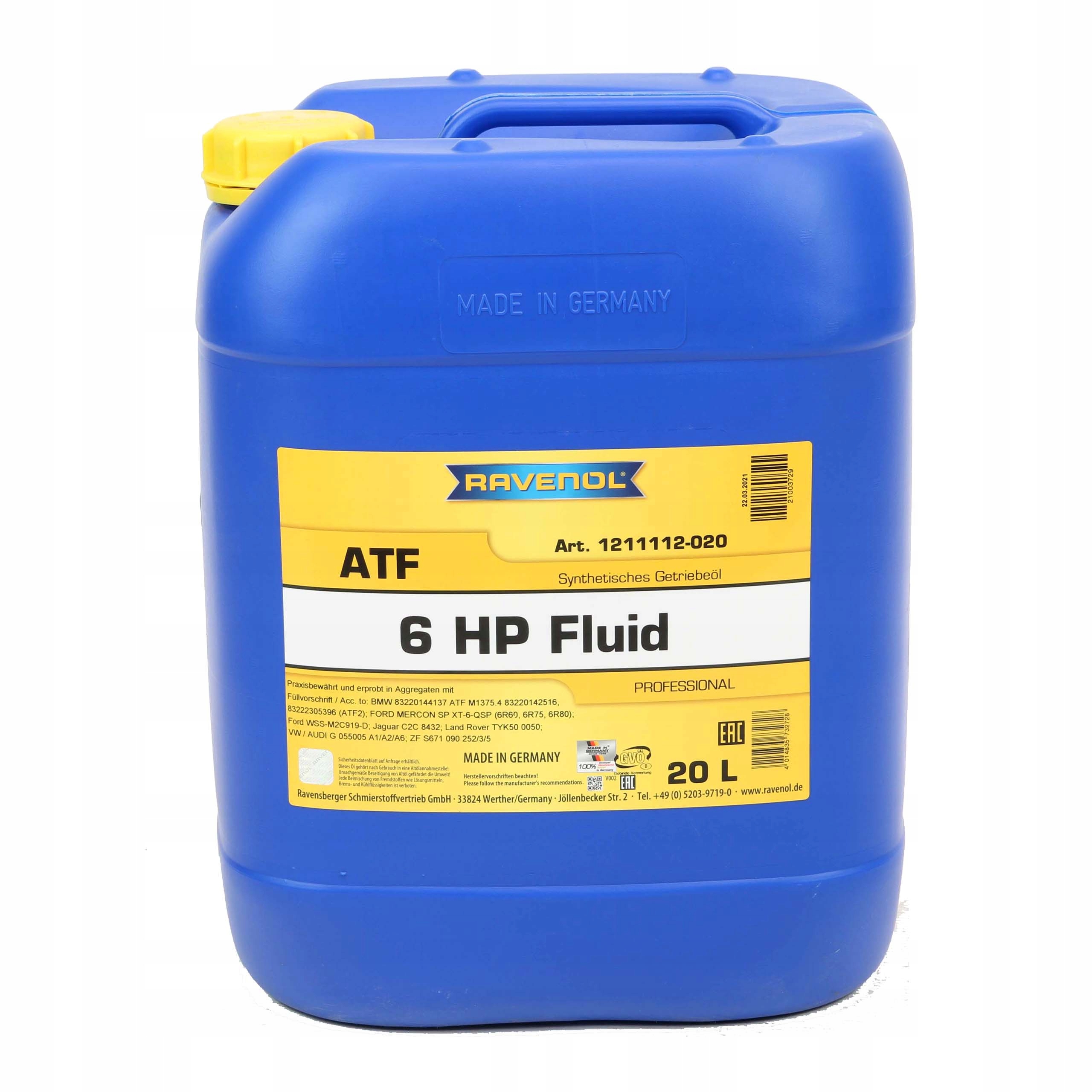 RAVENOL ATF 6 HP FLUID 20L