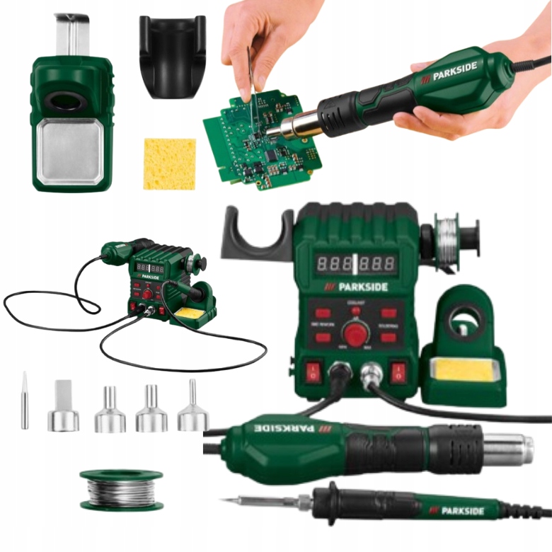 Stacja Lutownicza i Gorące Powietrze Parkside Phlls 745 B1 z uchwytem