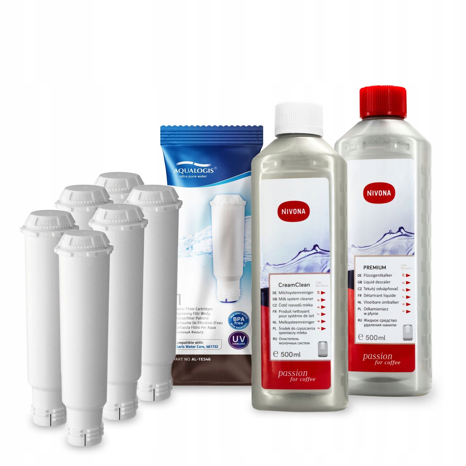 x6 Filtr do kávovaru Nivona AL-TES46 Odvápňovač NIRK703 CramClean