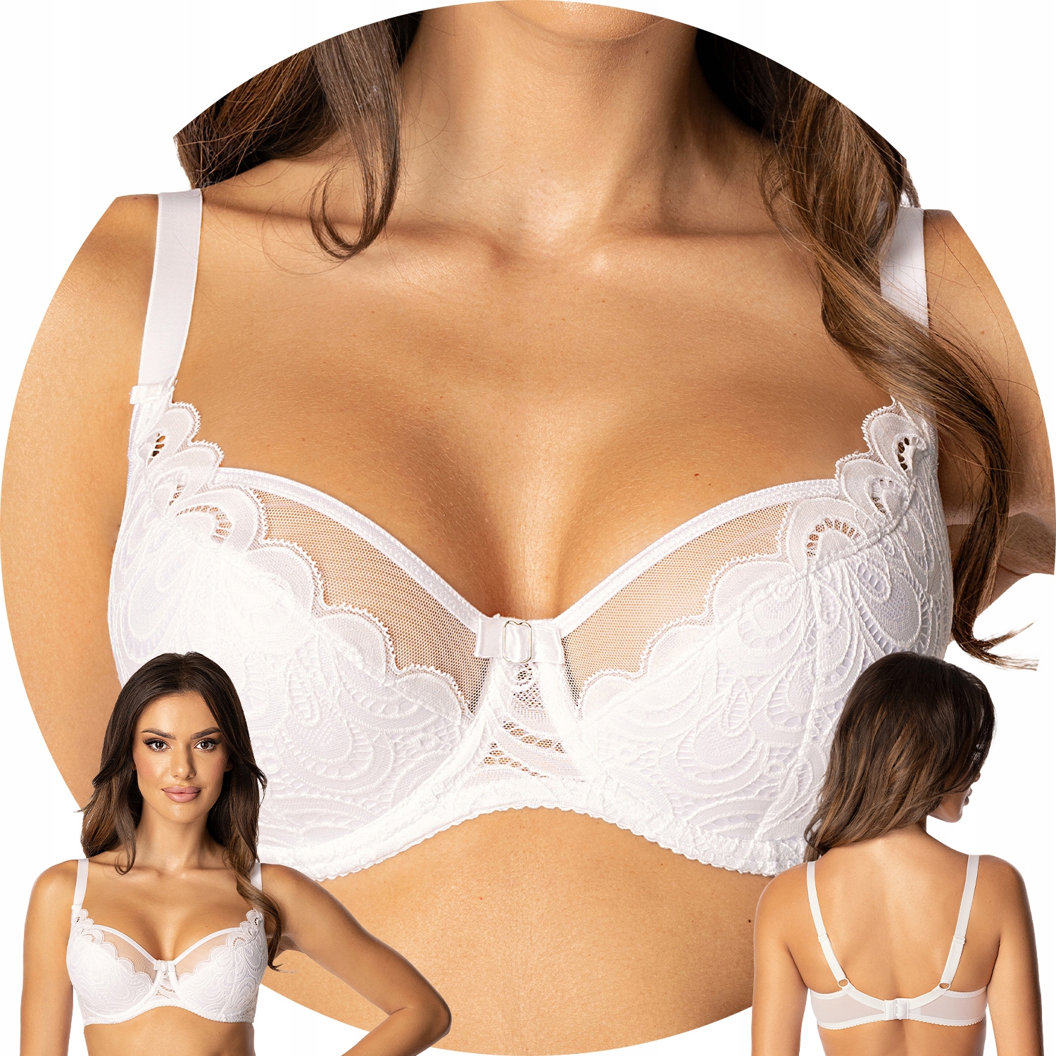 Róża Saraja Polovyztužená podprsenka bílá 65G