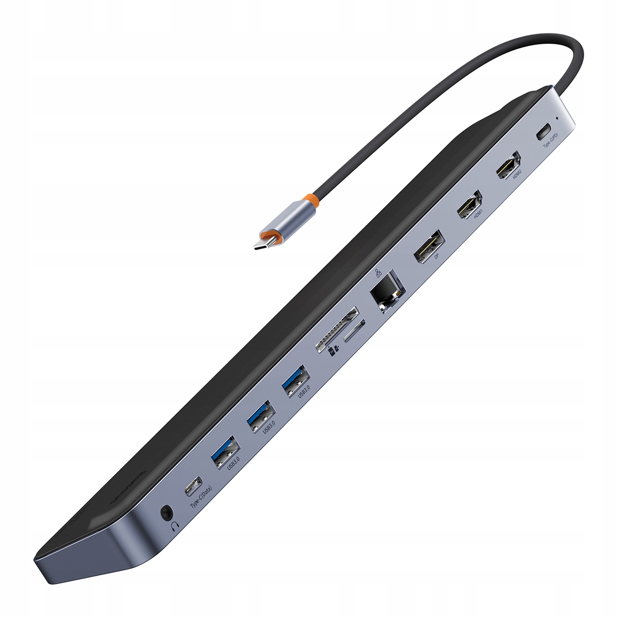 Baseus 12v1 Hub stojan Usb-c Usb-a Dp Hdmi Sd Tf RJ45 Pd 100W šedý