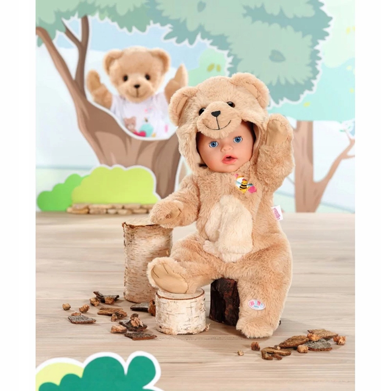 BABY BORN UBRANKO DLA LALKI MIŚ Z KAPTUREM KOMBINEZON KOSTIUM FUTERKOWY Kod producenta 836088