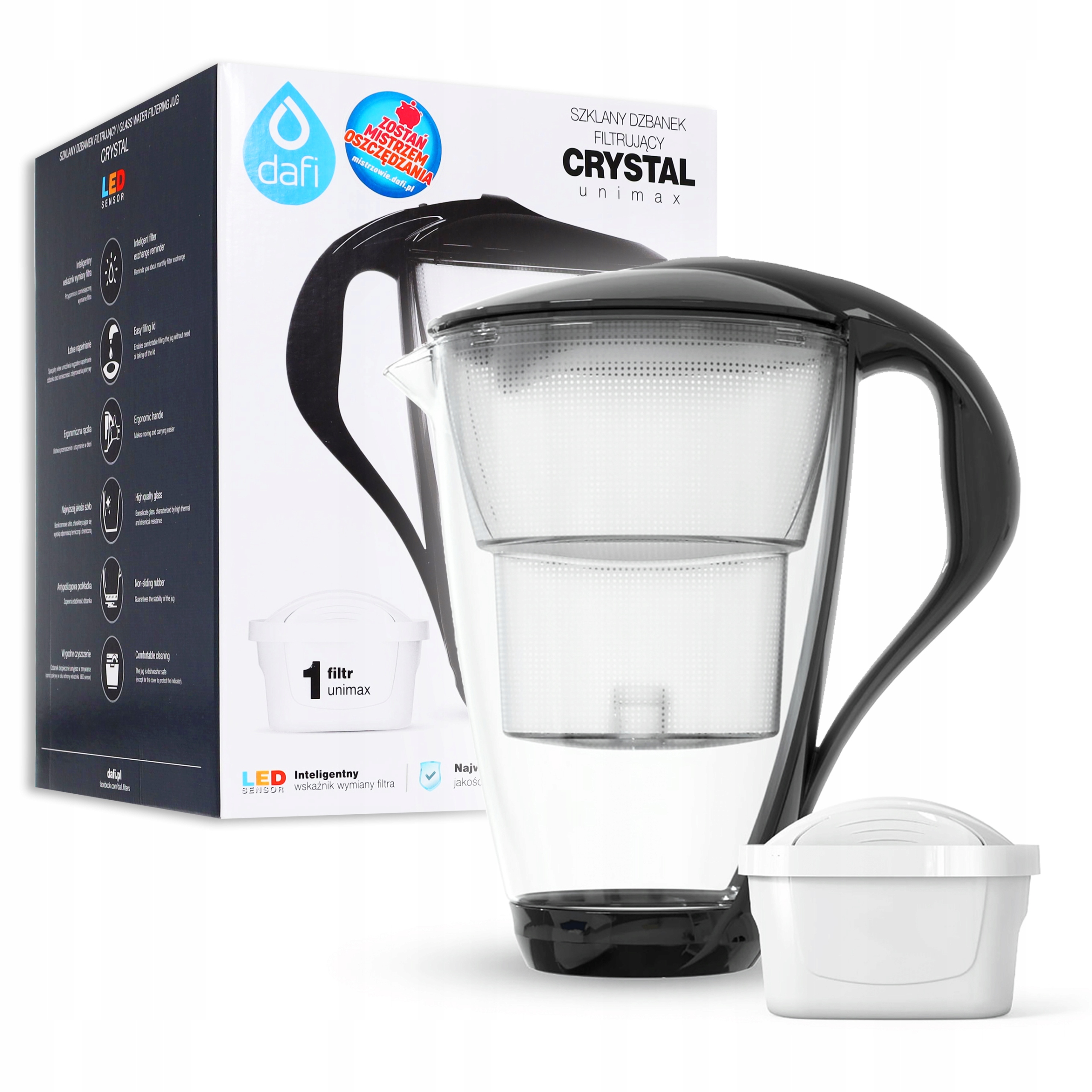 Skleněná konvice Dafi Crystal unimax Led 2 l 1 vložka