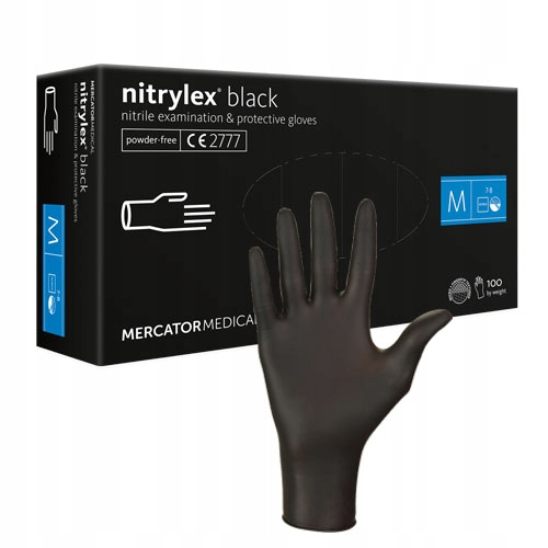 

Rękawice Nitrylowe Czarne M Nitrylex Black 100szt