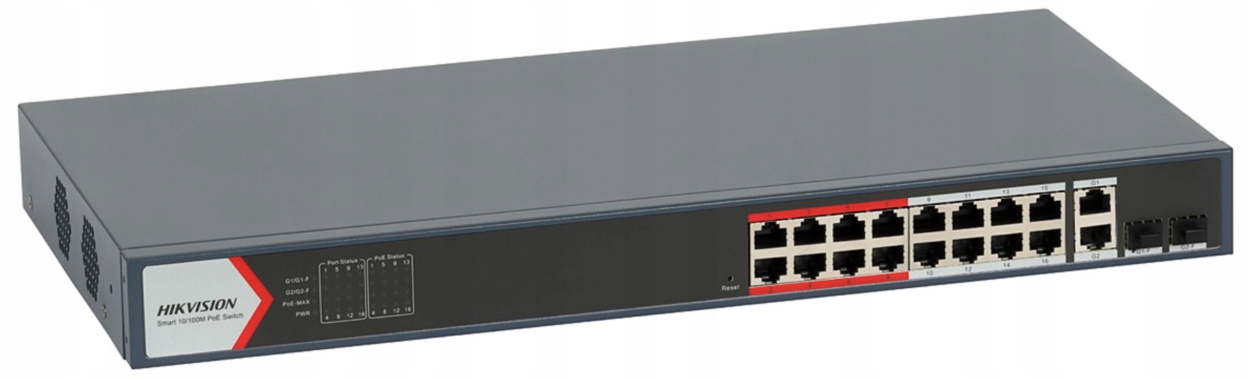 Prepínač PoE 16 Portový Hikvision Spravovateľný DS-3E1318P-EI