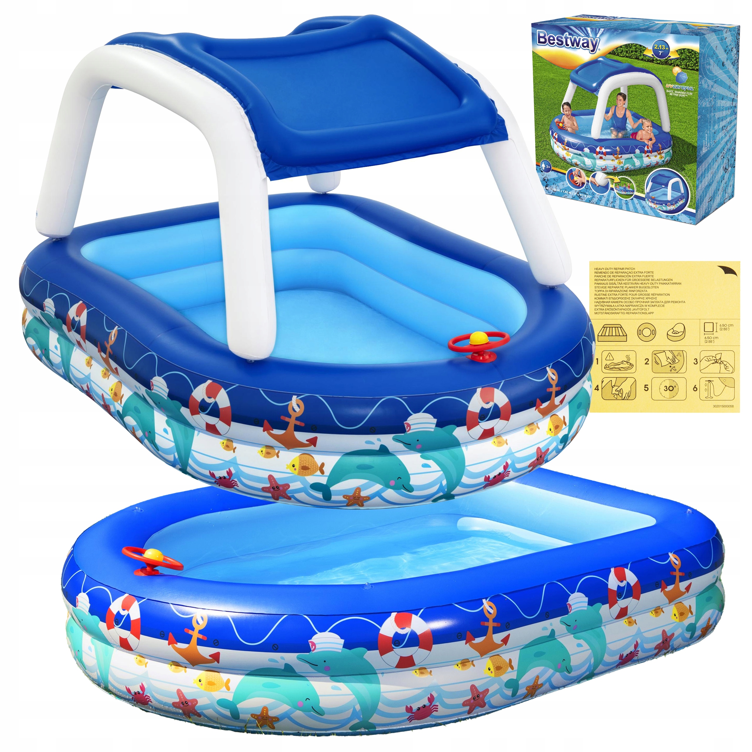 Dětský Nafukovací Zahradní Bazének Se Stříškou Bazén Bestway