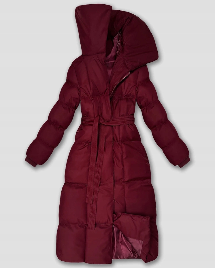 Zimní Bunda S Páskem 5M3327 Bordo L (40)