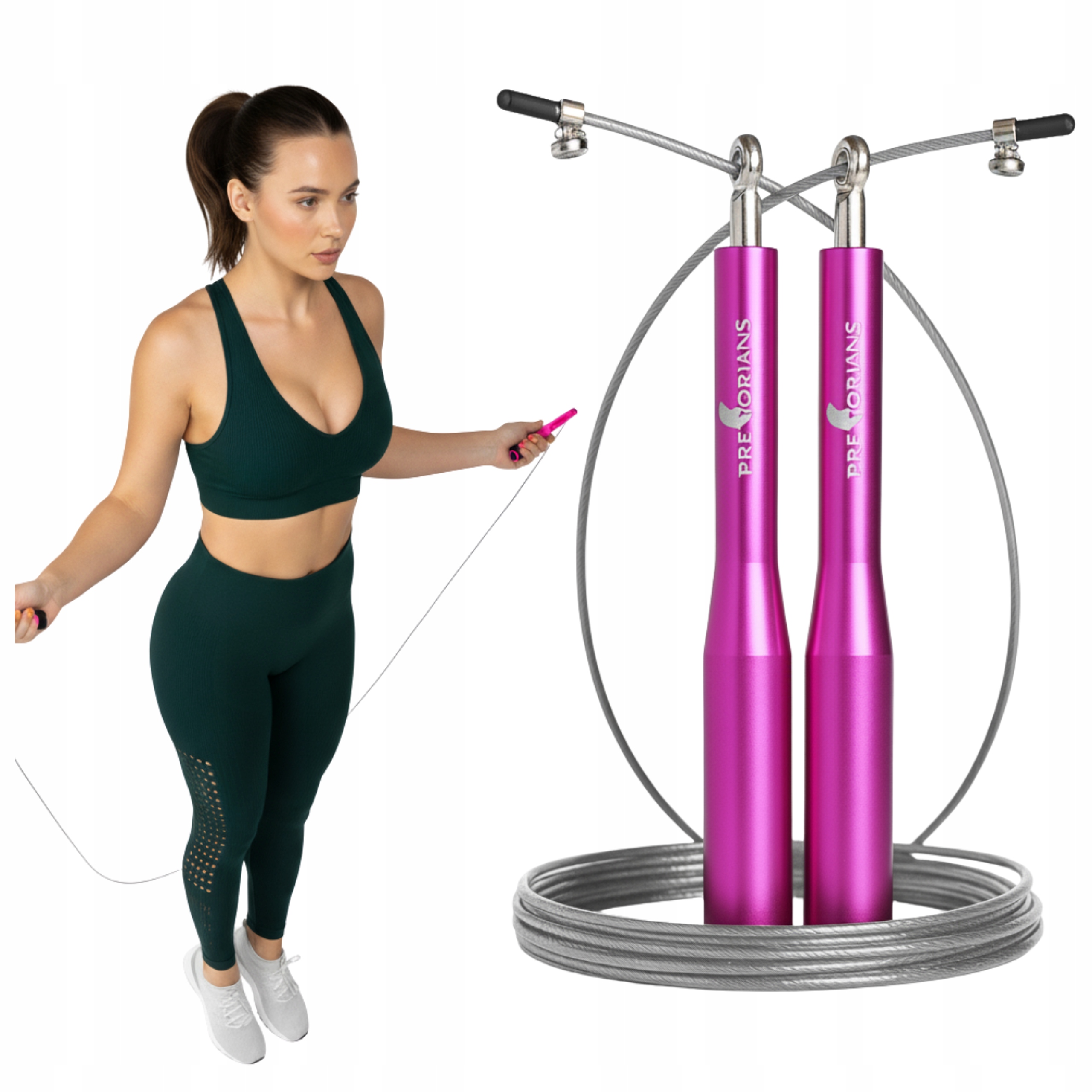 Skakanka Bokserska Aluminiowa Z Łożyskami Stalowa Linka Wytrzymała Fitness