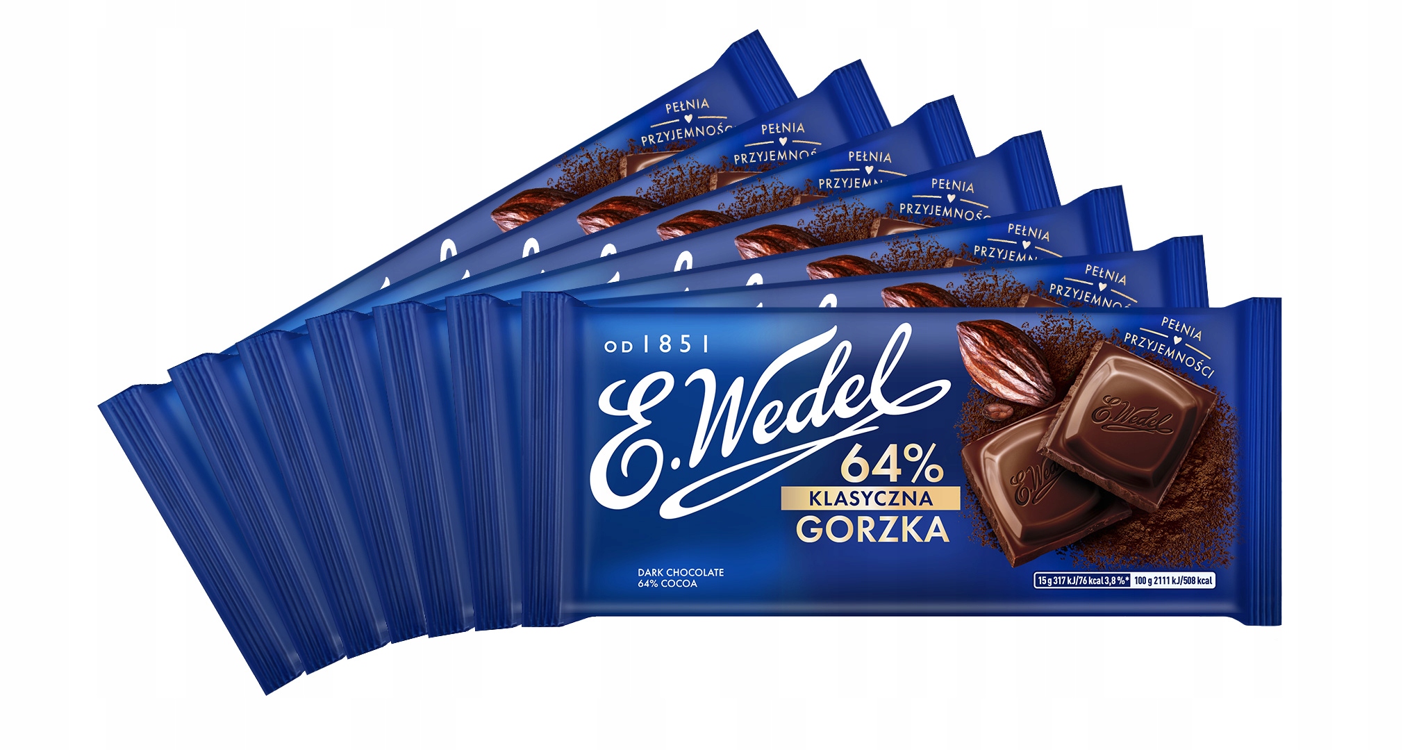 Czekolada klasyczna gorzka 64 % E. Wedel 7 sztuk x 90 g