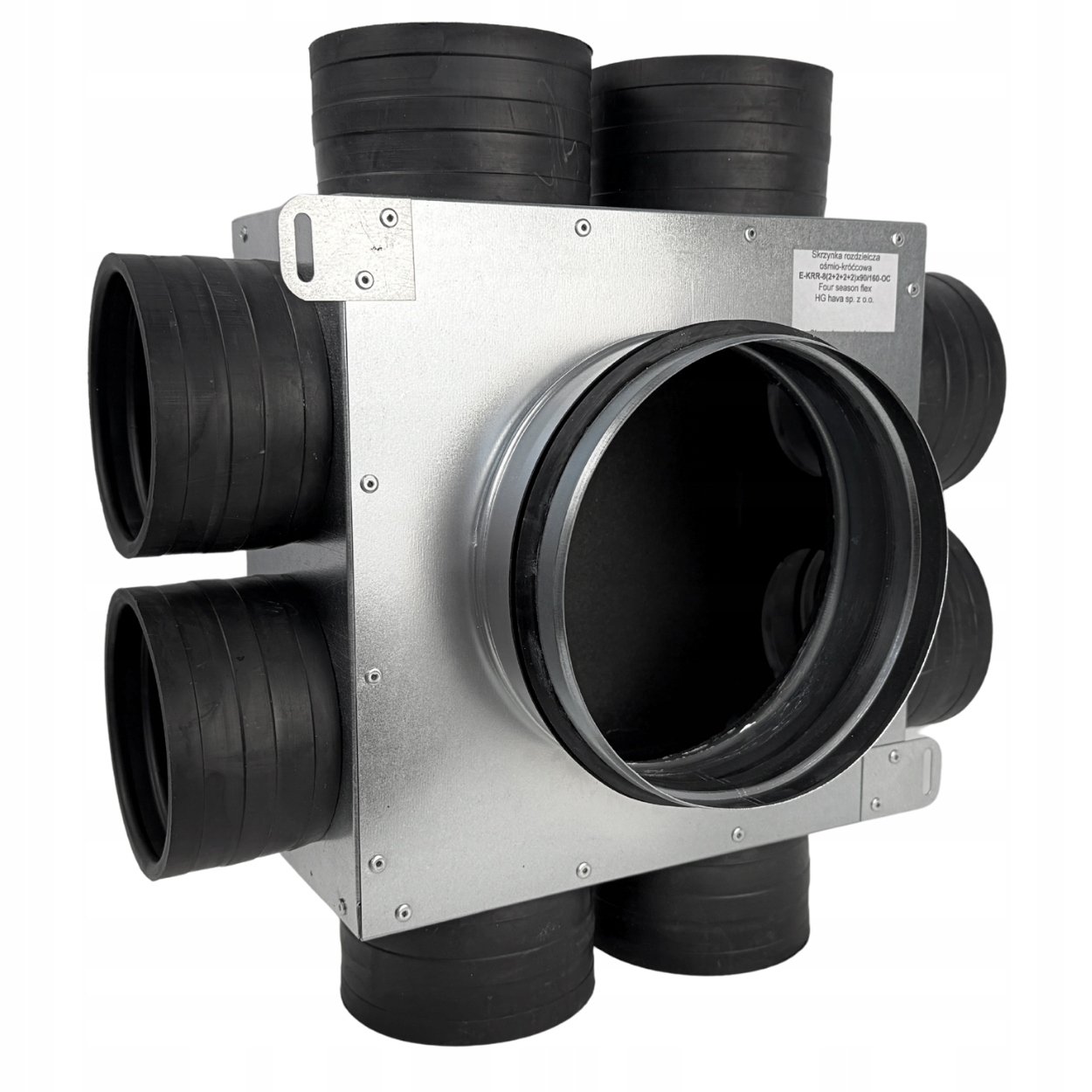 Rozvaděčový ventilační trubkový rozdělovač fi200 8x90 mm