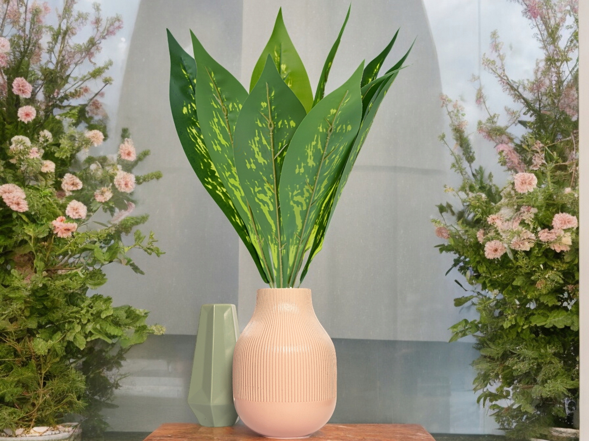 SZTUCZNE LIŚCIE DUŻY BUKIET DEKORACJA FLORYSTYCZNA DODATEK DO STROIKÓW 46cm Typ inny