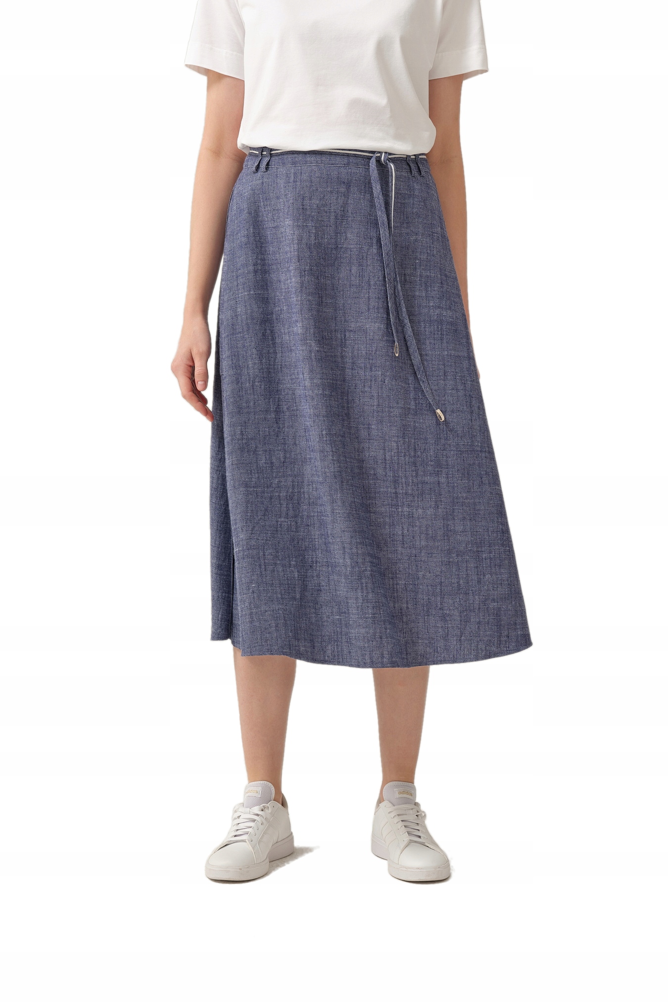 Denimová Sukně Jednoduchá MIDI Dámská Tmavě Modrá Feria 38