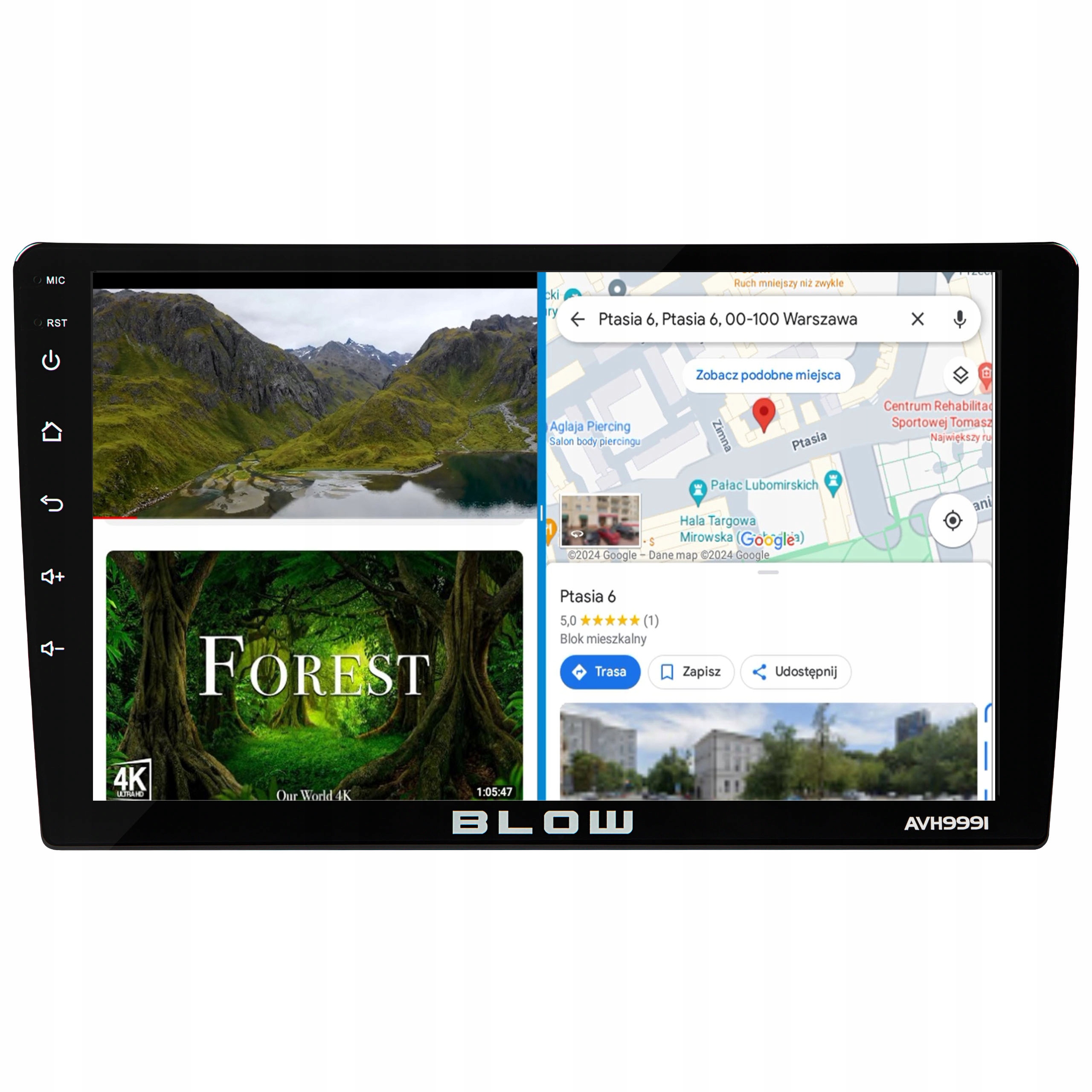 RADIO SAMOCHODOWE BLUETOOTH 1DIN 9 CALI ANDROID WIFI CARPLAY KAMERA COFANIA Montaż 1-DIN