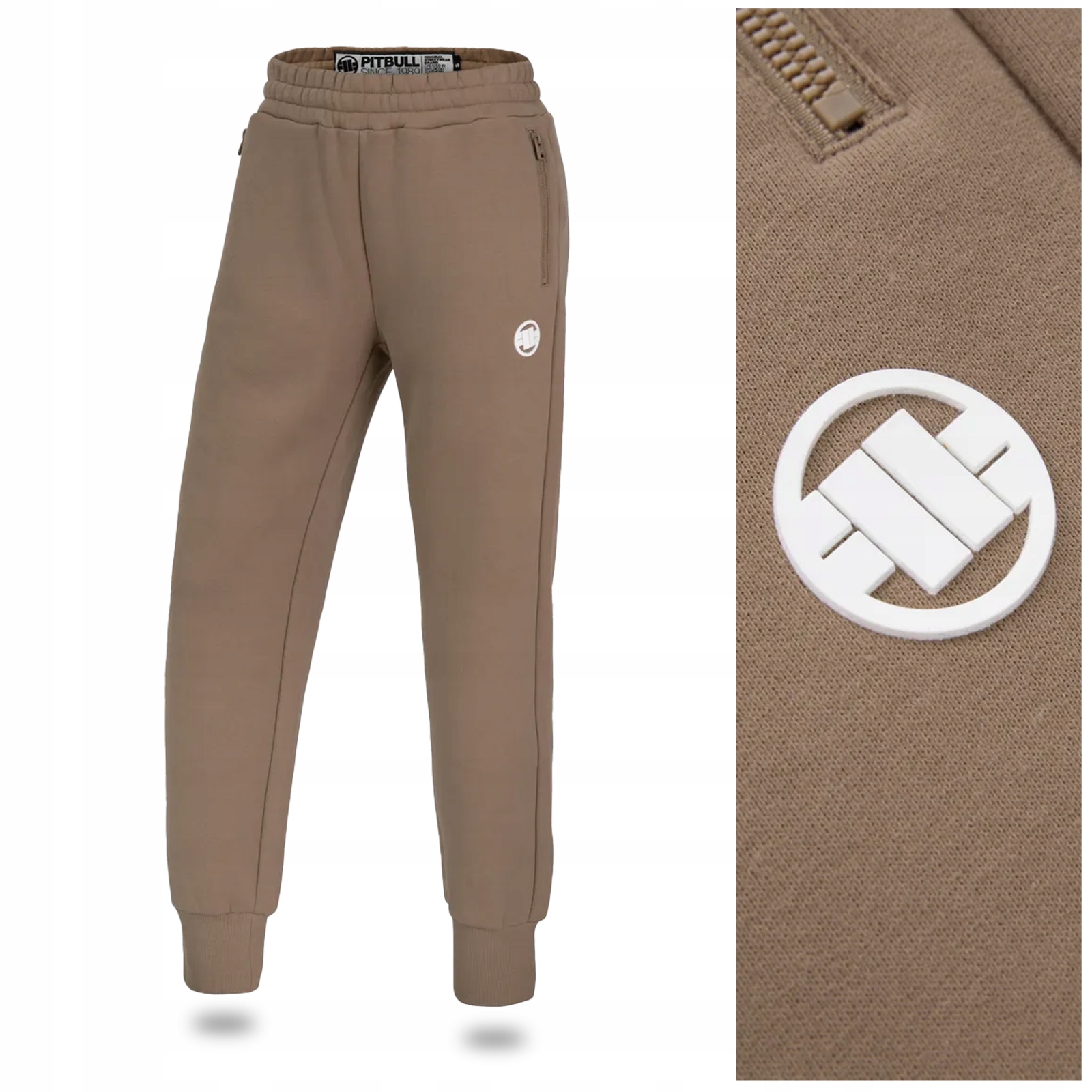 Teplákové kalhoty dámské sportovní kalhoty Pit Bull hnědé vel. S