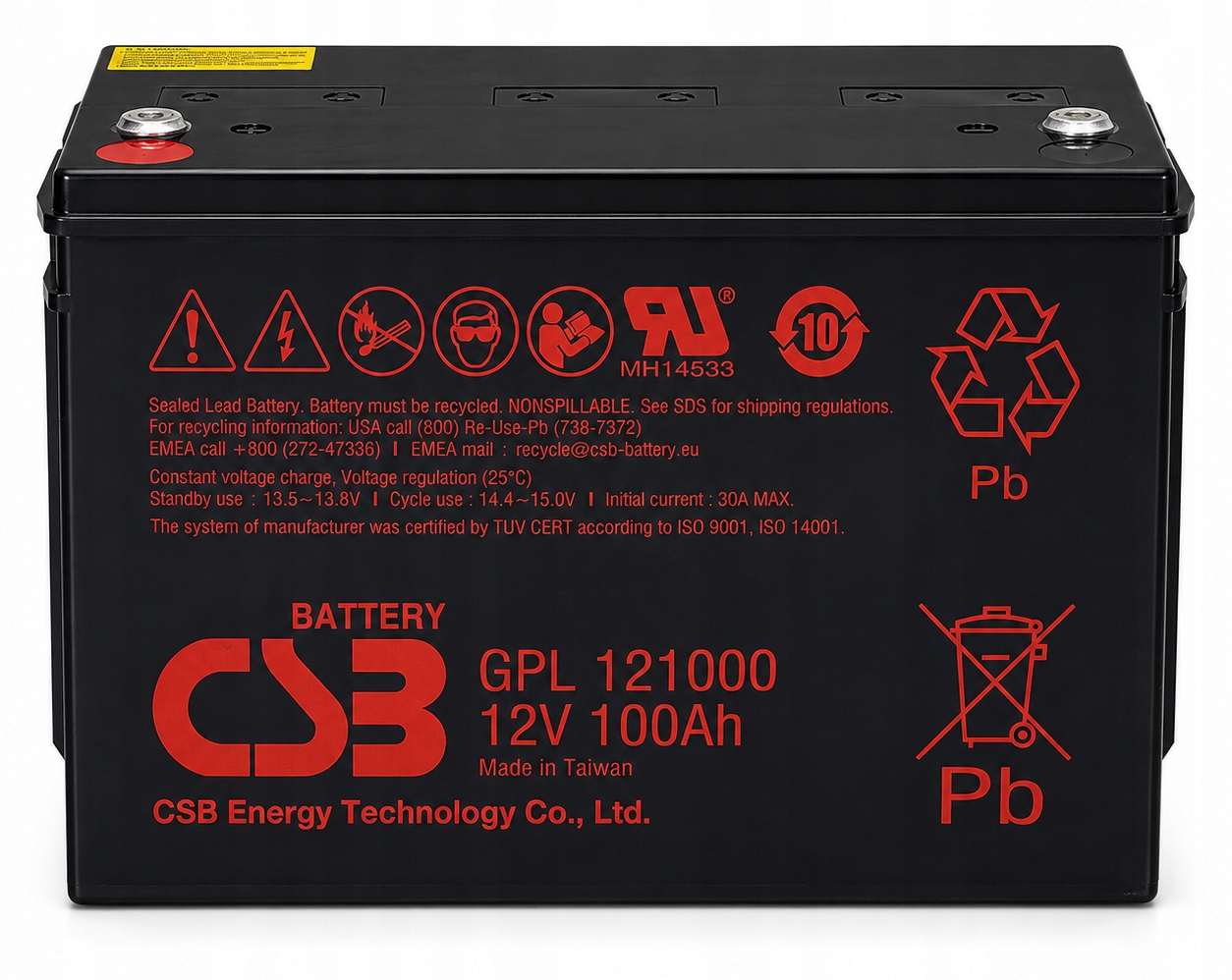 Akumulator Agm 12V 100Ah Csb GPL121000 do central systemów awaryjnych i Ups