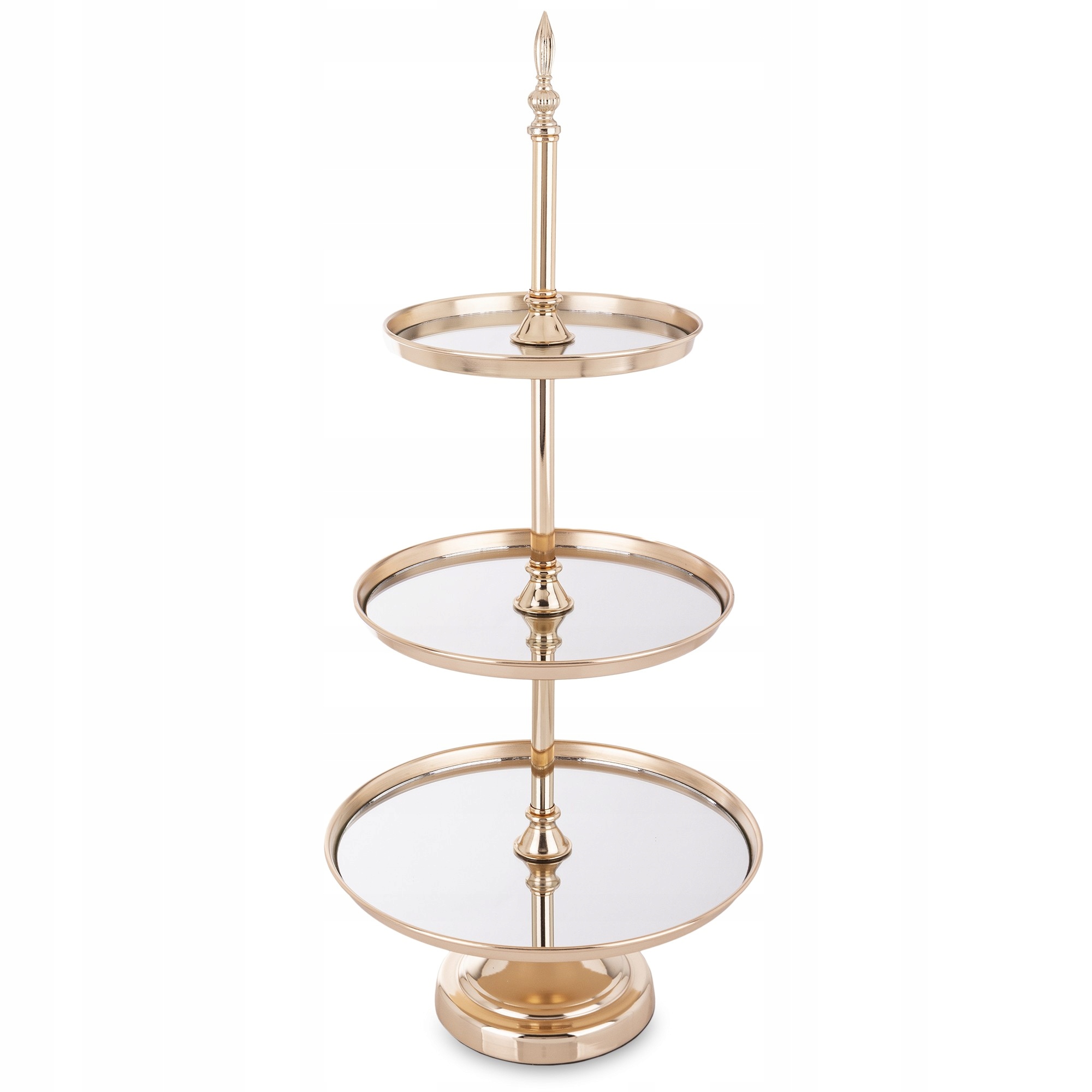 Dekoratívna miska Zlatá kovová 3 úrovne Zrkadlo Lesk Glamour Vysoká