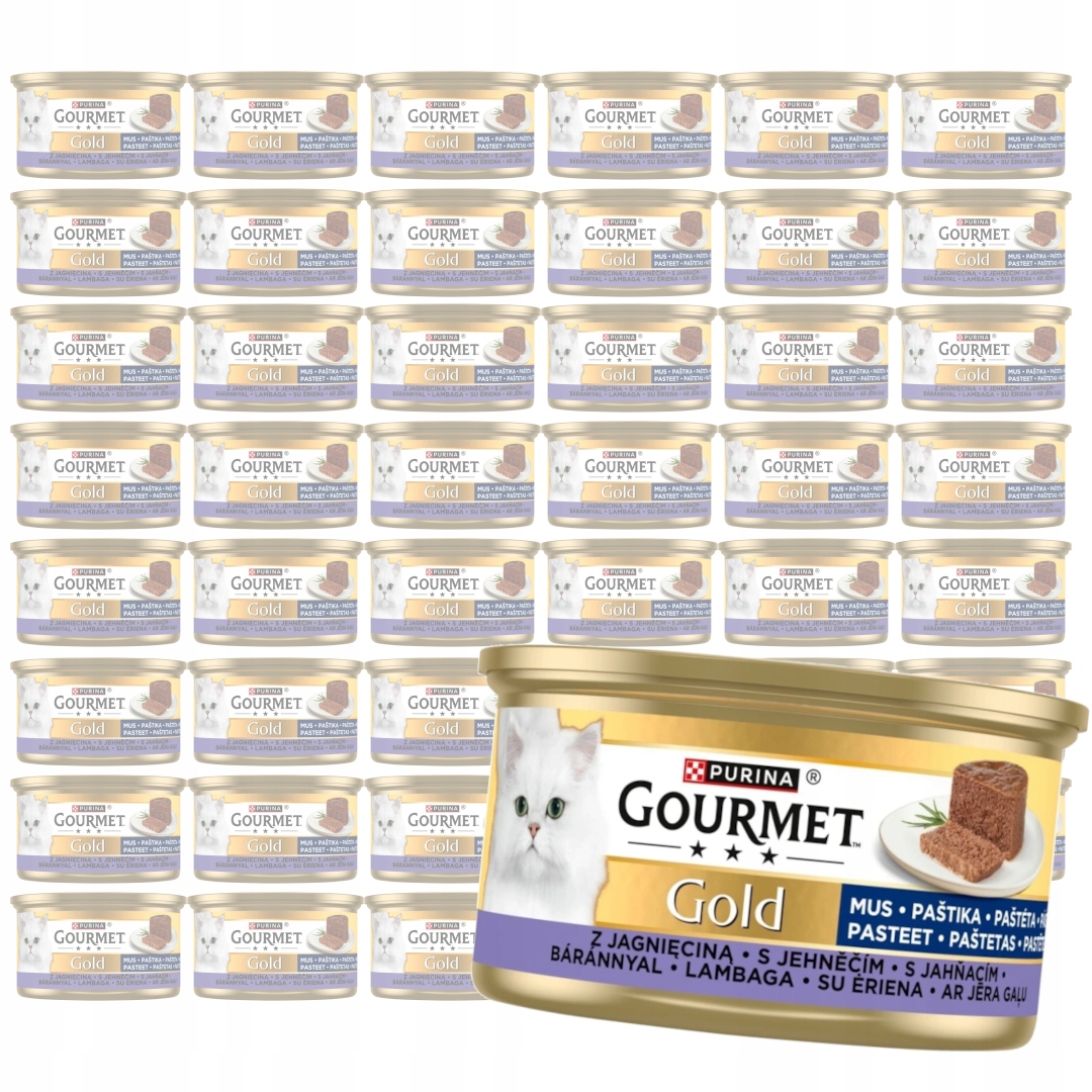 Levně Purina Gourmet Gold Pěna s jehněčím masem 48x85 g Mokré Krmivo Pro Kočky