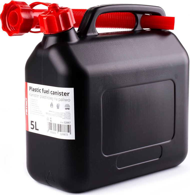 Kanister Zbiornik Na Paliwo 5L Plastikowy Z Lejkiem Na Olej Ropę Benzynę