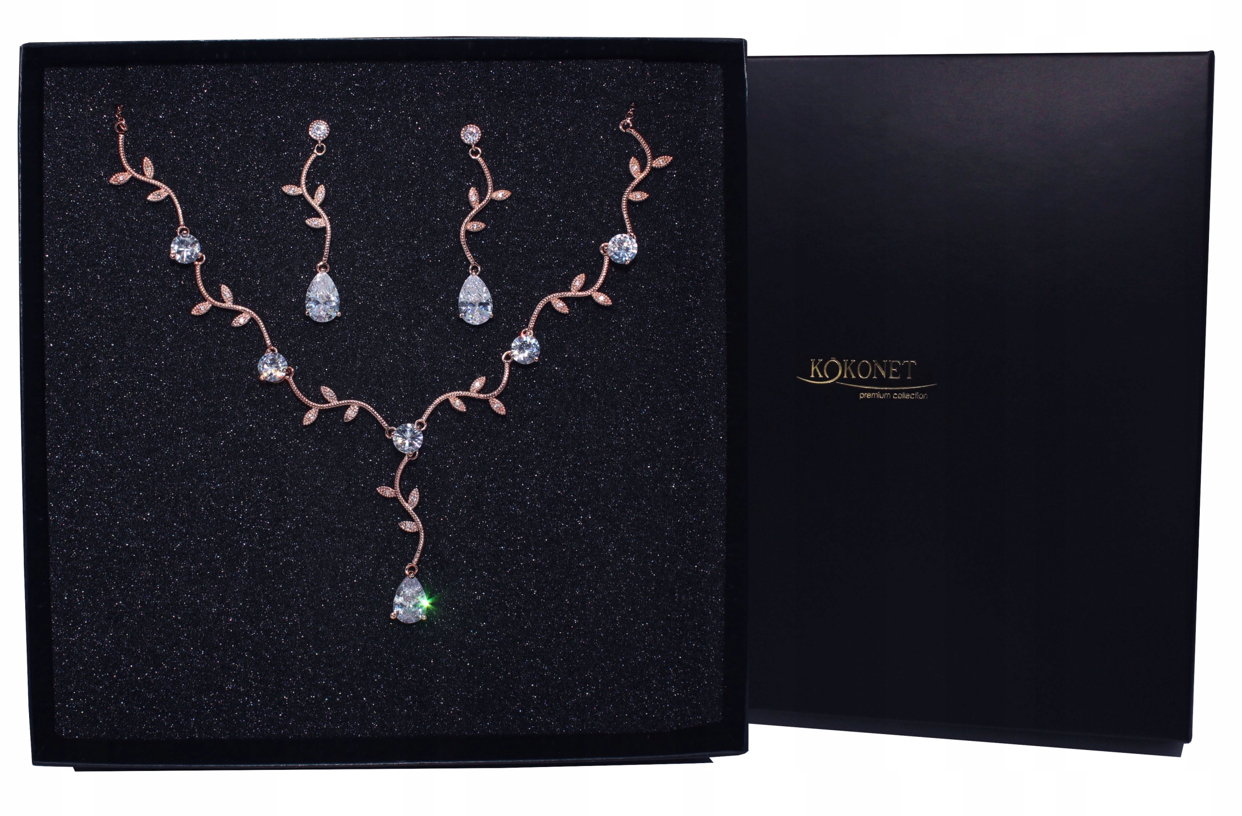 Rustikální svatební set Náušnice Náhrdelník lístky