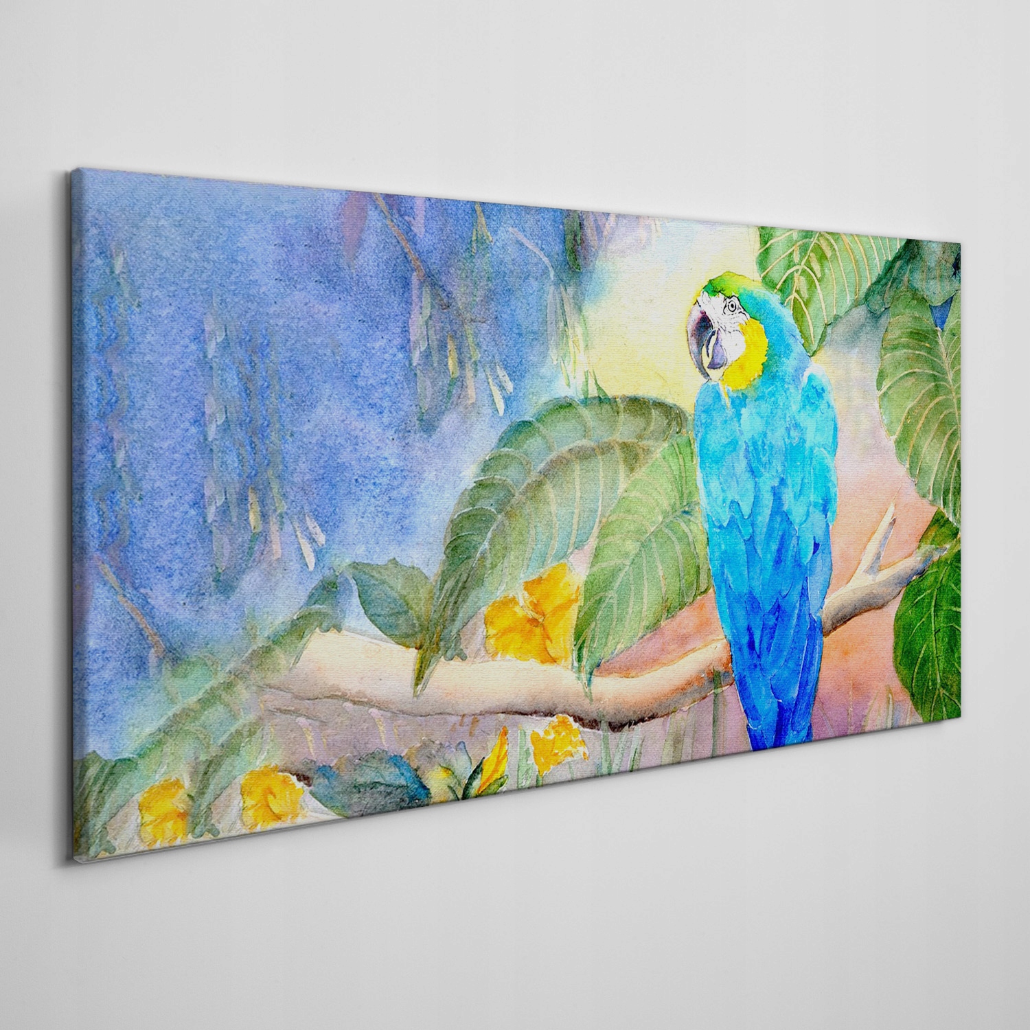 

Obraz na płótnie Liście zwierzę papuga 100x50 cm