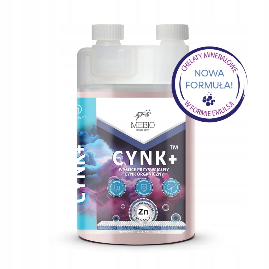 Zinek pro koně Mebio Zinek kůže srst kopyta imunita sirup 1 l