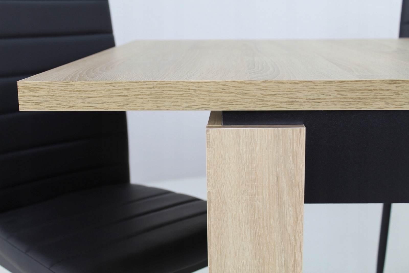 Nowoczesny stół 80x120/160 i 6 CZARNYCH KRZESEŁ Długość stołu 120 cm