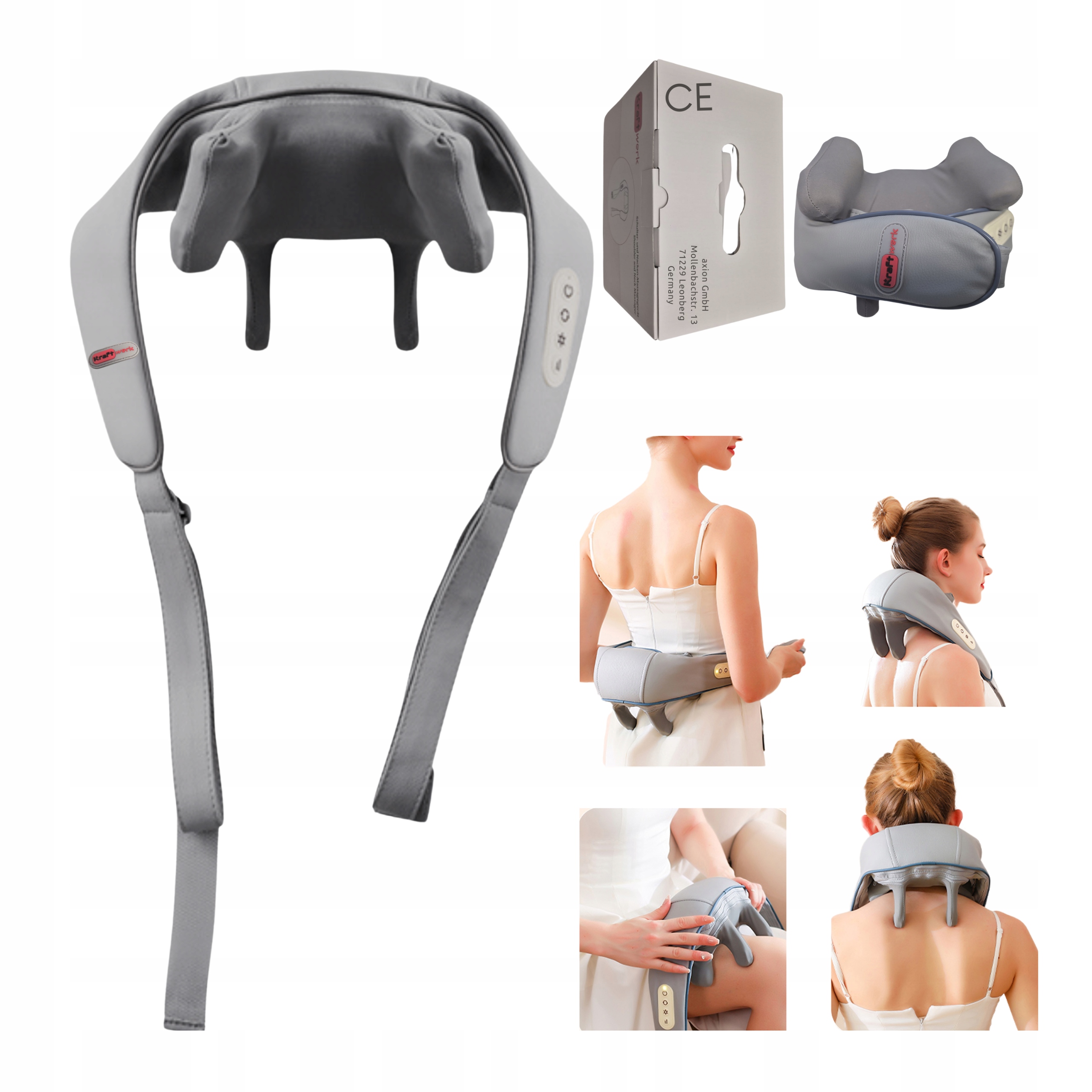 Masażer Shiatsu Do Karku Szyi Pleców 6D Pas Masujący Z Podgrzewaniem Relaks