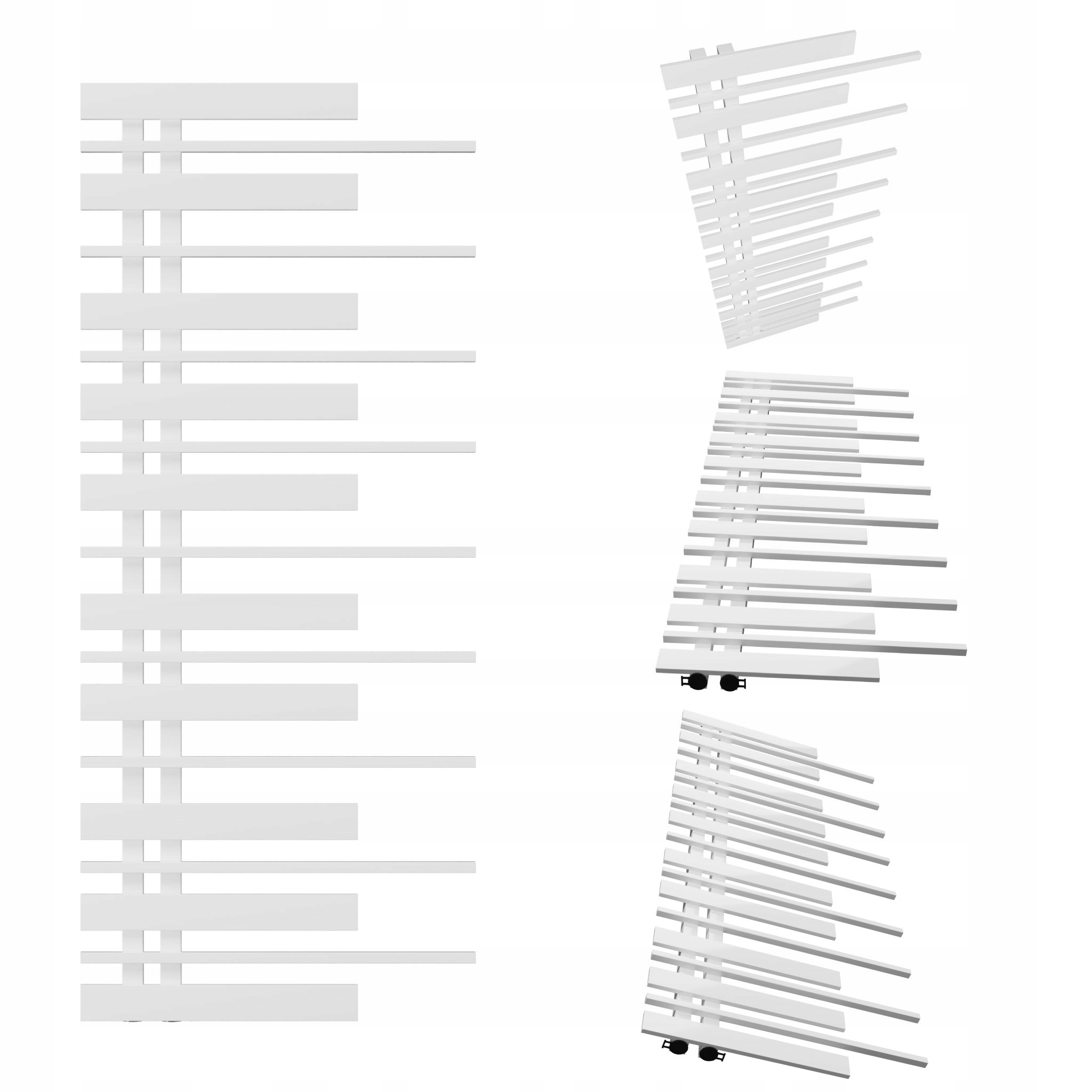 Koupelnový radiátor Pianino 1280x570 Bílý Lesk Levý