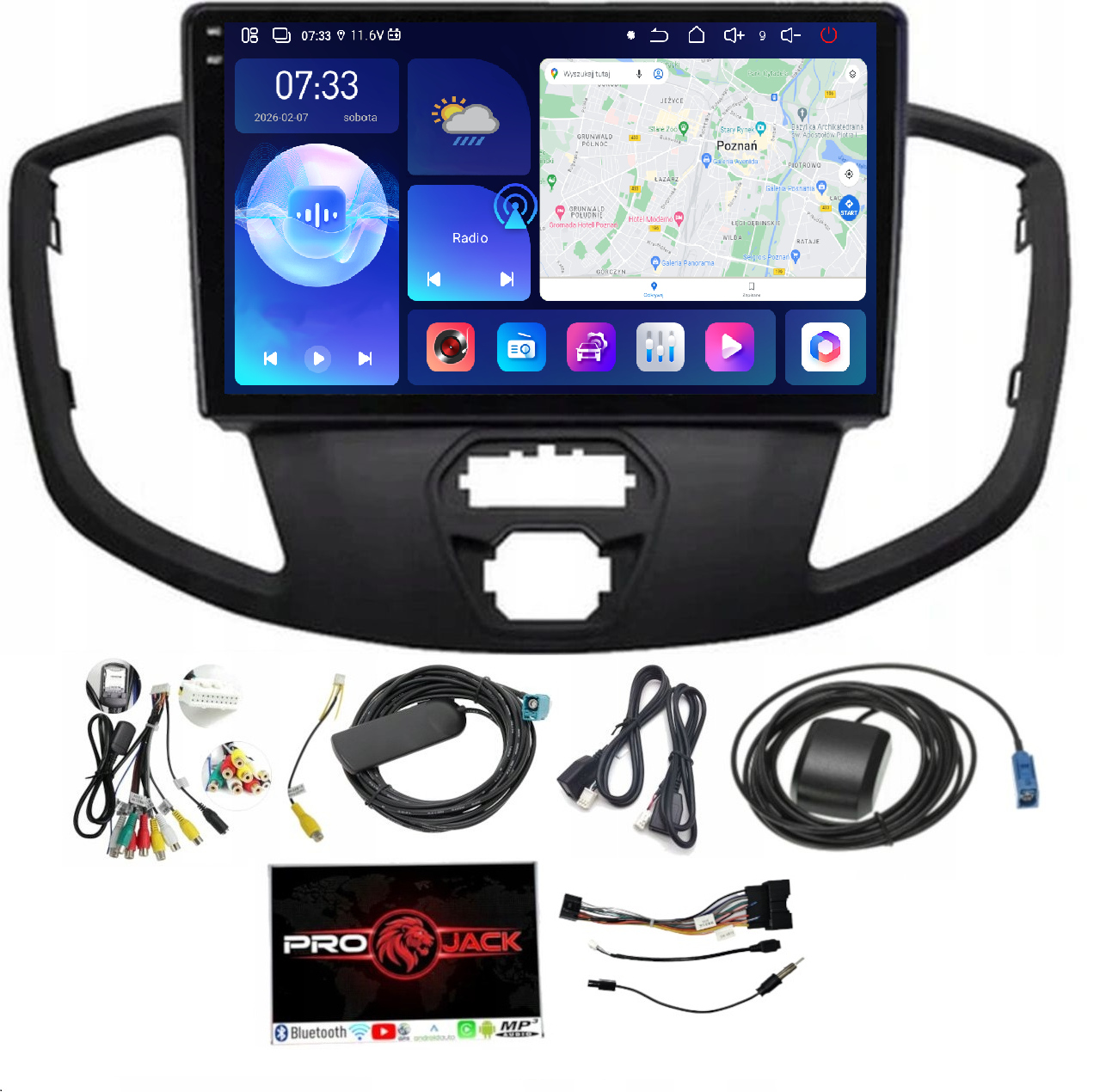Rádio Navigácia Carplay Gps Android Ford Transit 2014-18 6GB 128GB Sim