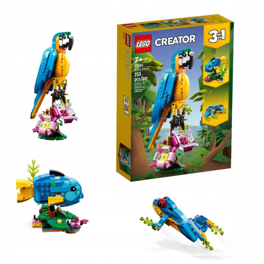 

Lego Creator Egzotyczna Papuga Ryba Żaba 3W1