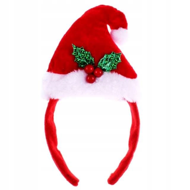 

opaska Mikołaja czapeczka Z Ozdobą świąteczna