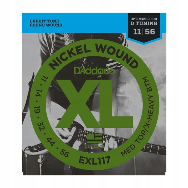 EXL117 Nickel Wound Struny Do Gitary Elektrycznej 11-56 D'Addario