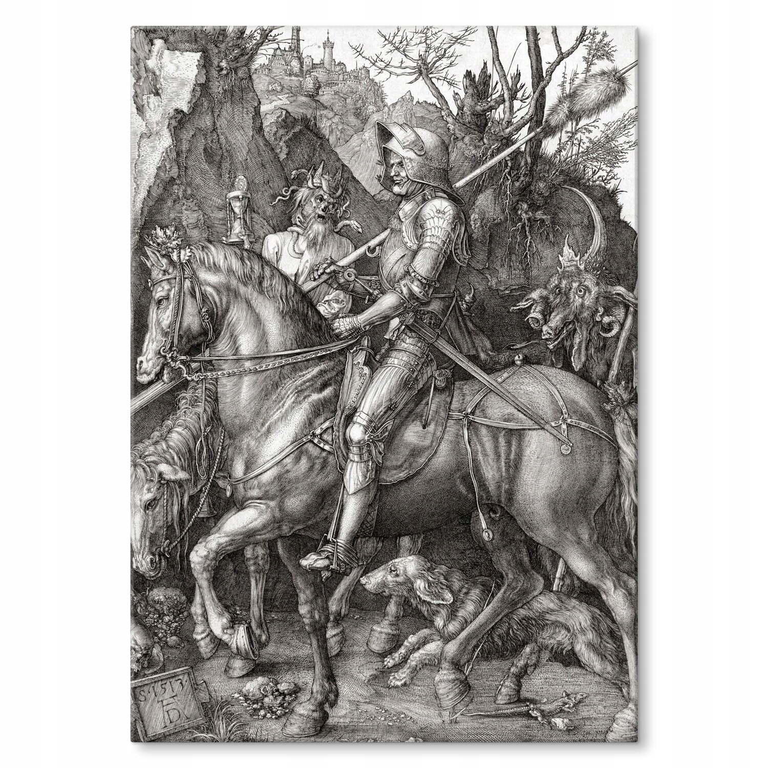 Kovový plakát Knight death Durer Dárek 42 x 59 cm
