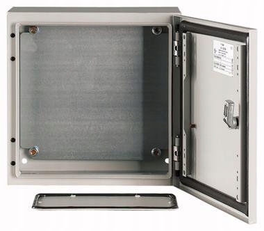Cs 33/150 Kovová Krytka Nt 300X300X150, Plné Dvere S Doskou IP65, Šedá