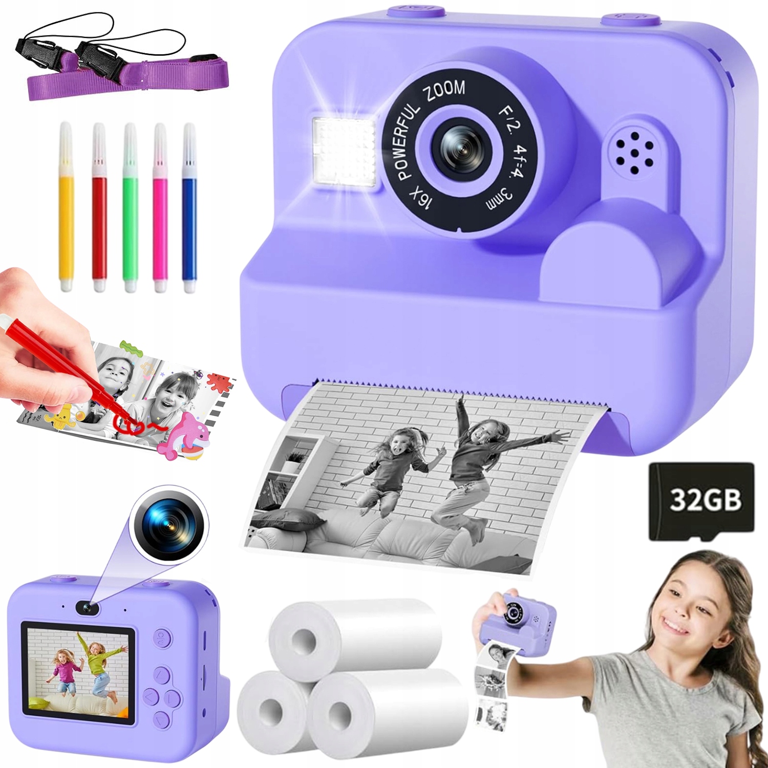 Digitální Instantní Fotoaparát Pro Děti S Tiskárnou Náplně