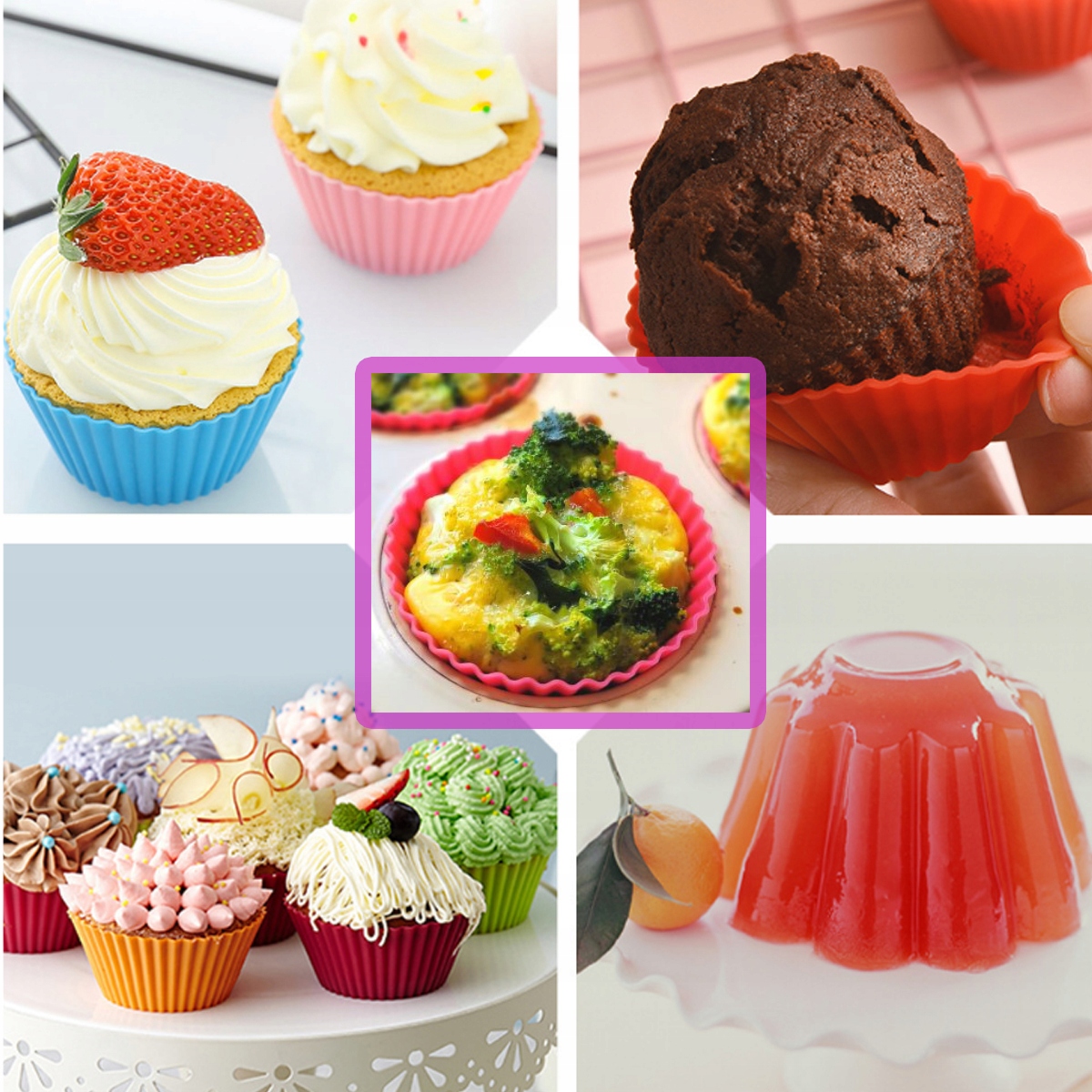 SILIKONOWE FOREMKI PAPILOTKI DO MUFFINEK BABECZEK FORMA MUFFINY 12 szt #68 Kod producenta 5105242376400041872