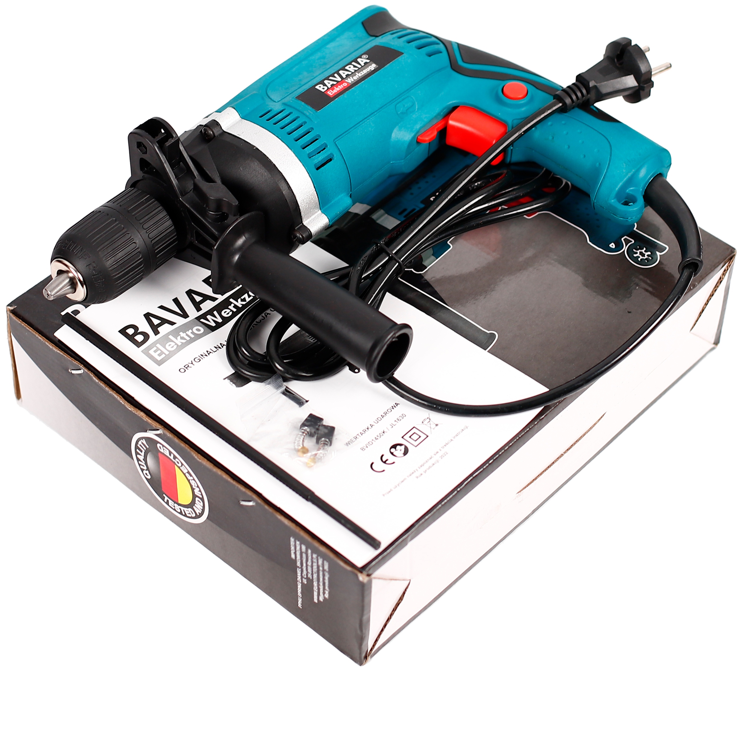 WIERTARKA UDAROWA ELEKTRYCZNA Ø13 1450W SAMOZACISK UDAR MOCNA SAMOZACISKOWA Typ uchwytu zębaty