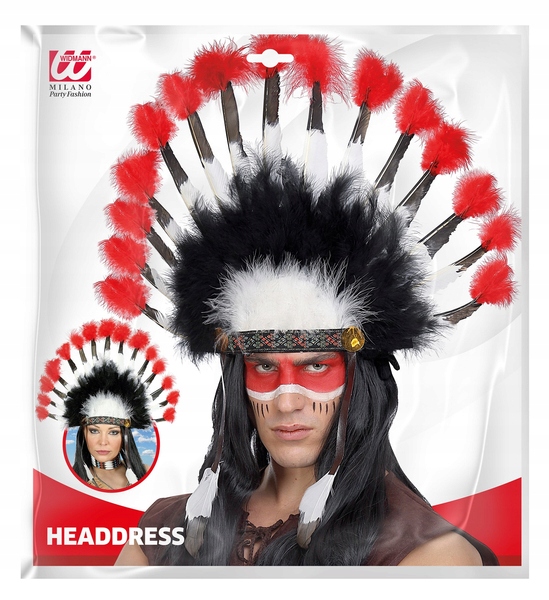 PIÓROPUSZ INDIAŃSKI WODZA KOLOROWY PIÓRA Postać/temat Indianin